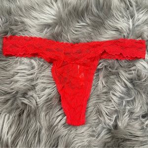 Victoria’s Secret NEW Large Lacy Thong Panty with Bell in Red